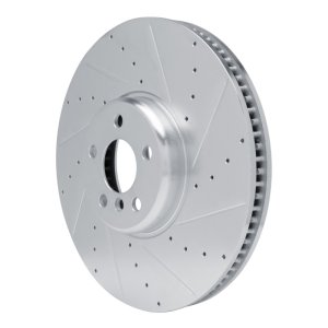 BMW 840i Brake Rotor (1) - Front - R1 Concepts - Drilled & Slotted - Silver - `16-`25